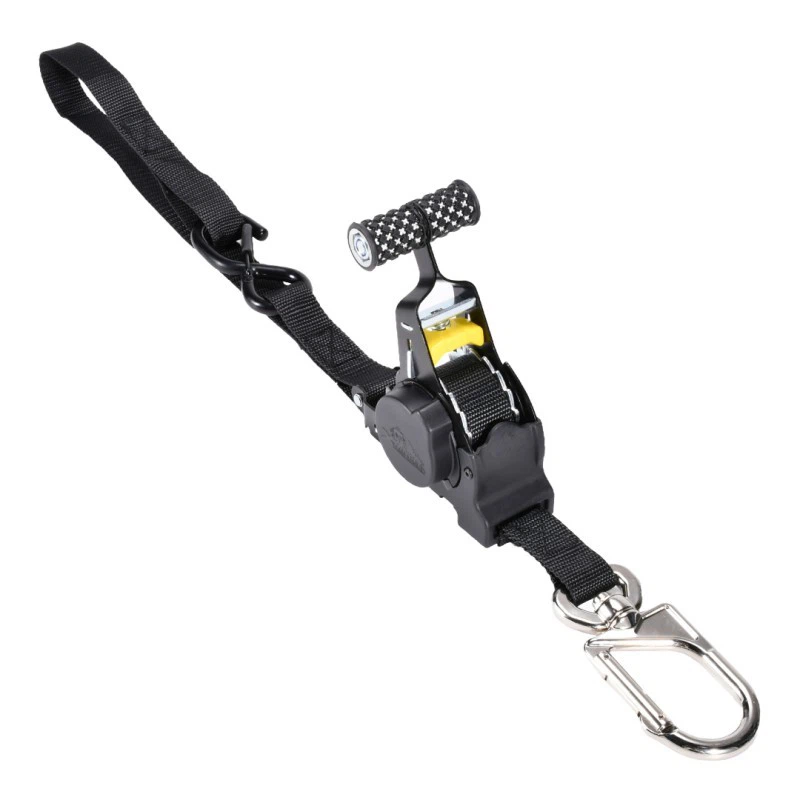1 Inch Motorcycle Retractable Ratchet Tie Downs With Universal Swivel Carabiner Hook suppliers