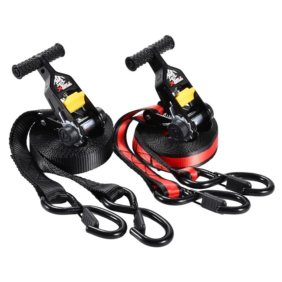 1'' Spin Free Ratchet Strap With Locking Rubber-coated S-hooks