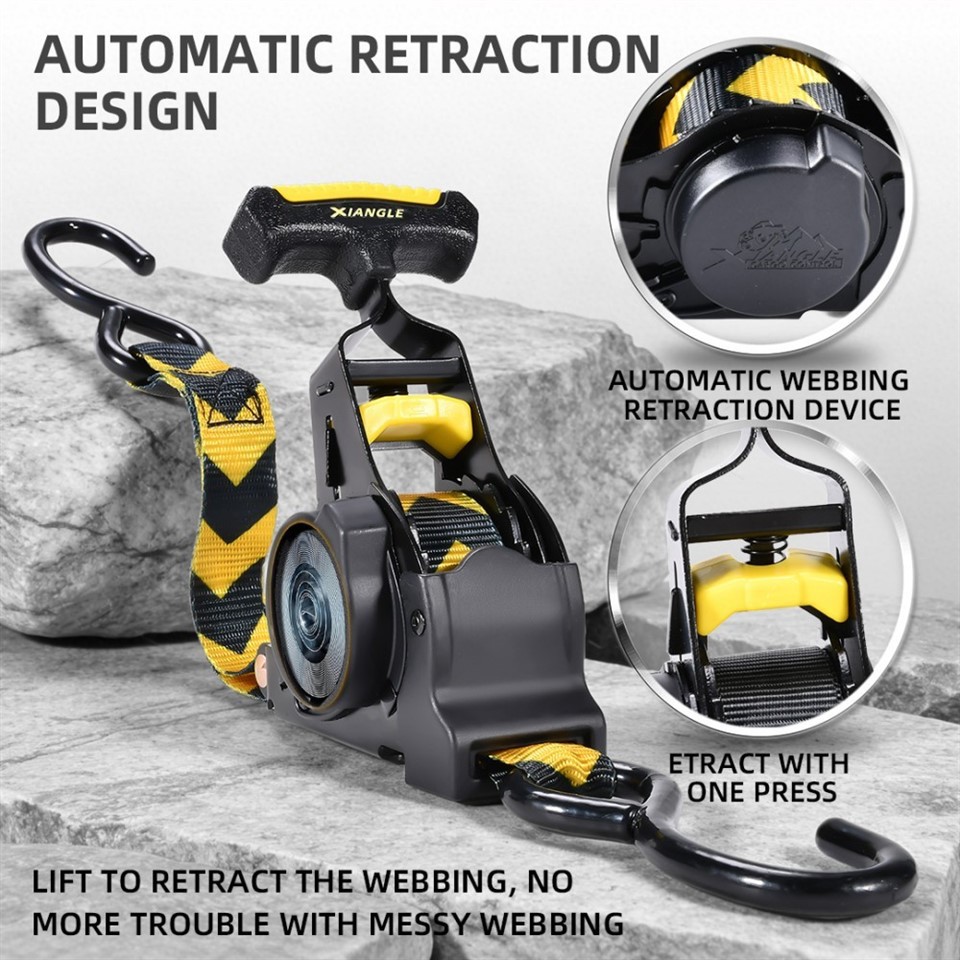 1inch X 10ft Upgraded Rubber Handle Retractable Ratchet Strap suppliers