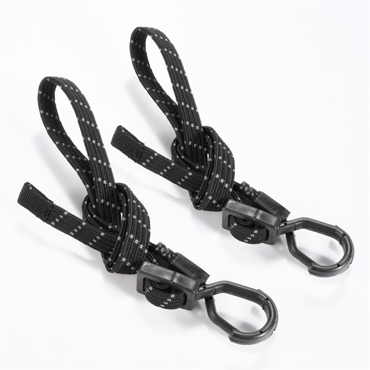 2 Pk 36'' Adjustable Rubber Luggage Strap Elastic Cord Gear Tie Hook Flat Bungee