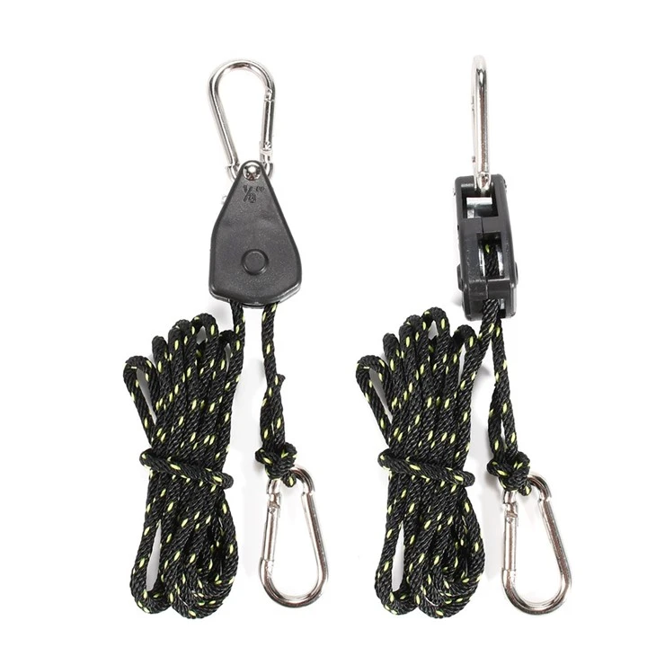 Outdoor Rope Hanger Ratchet Tie Down Strap With Carabiner Hook