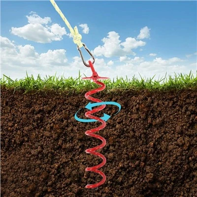 Spiral Ground Akkeri Með Carabiner krók